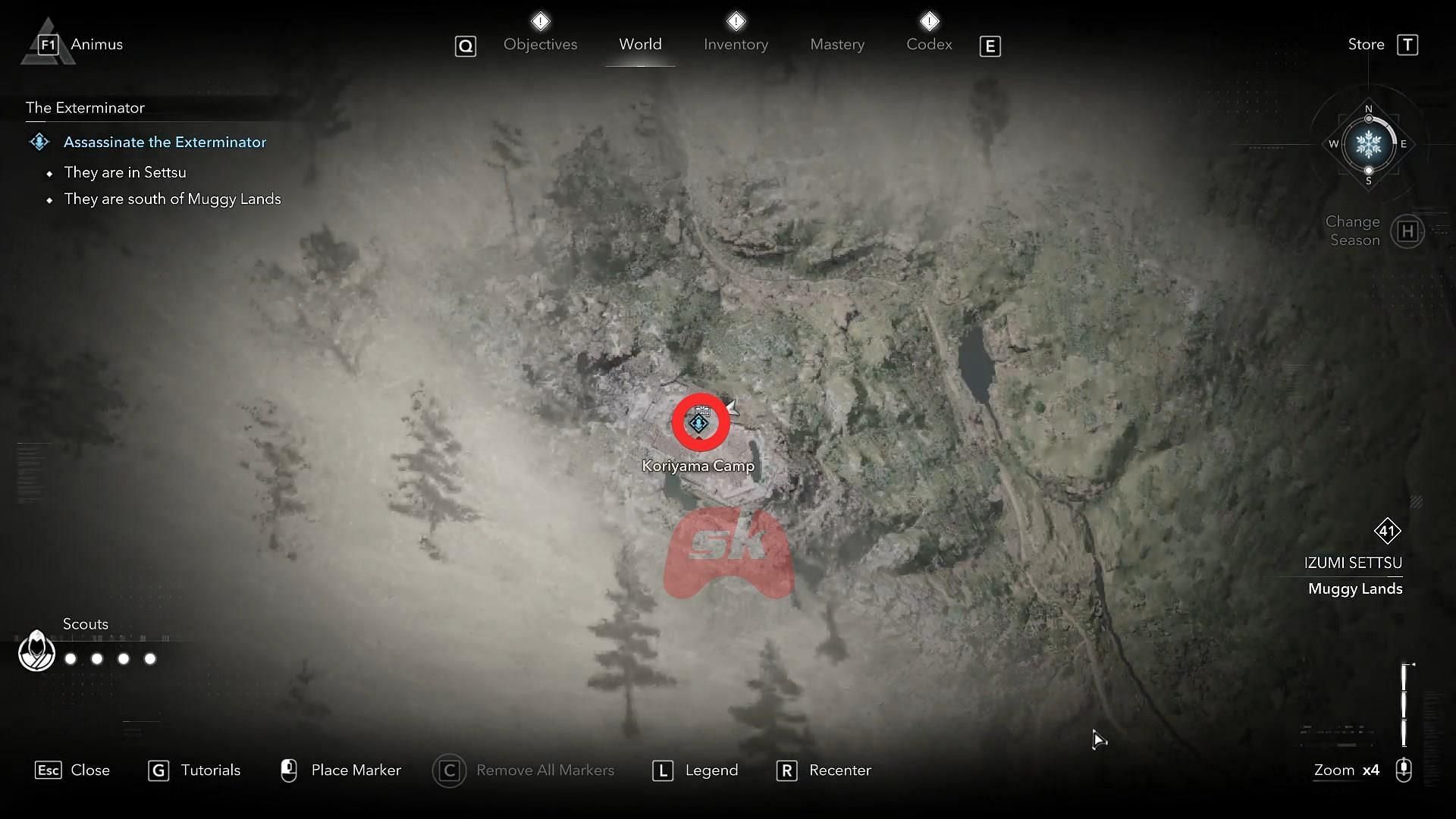 The Exterminator's location on the map (Image via Sportskeeda Gaming // Ubisoft)